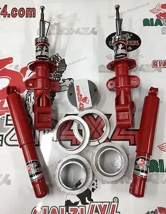 Kit completo ammortizzatori da 3 cm panda 2wd prima serie da 1980 a 2003 / DOPPIO SPESSORE