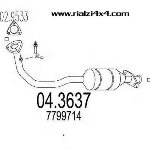 Tubo catalizzatore panda 4×4 dal 1993 al 2003